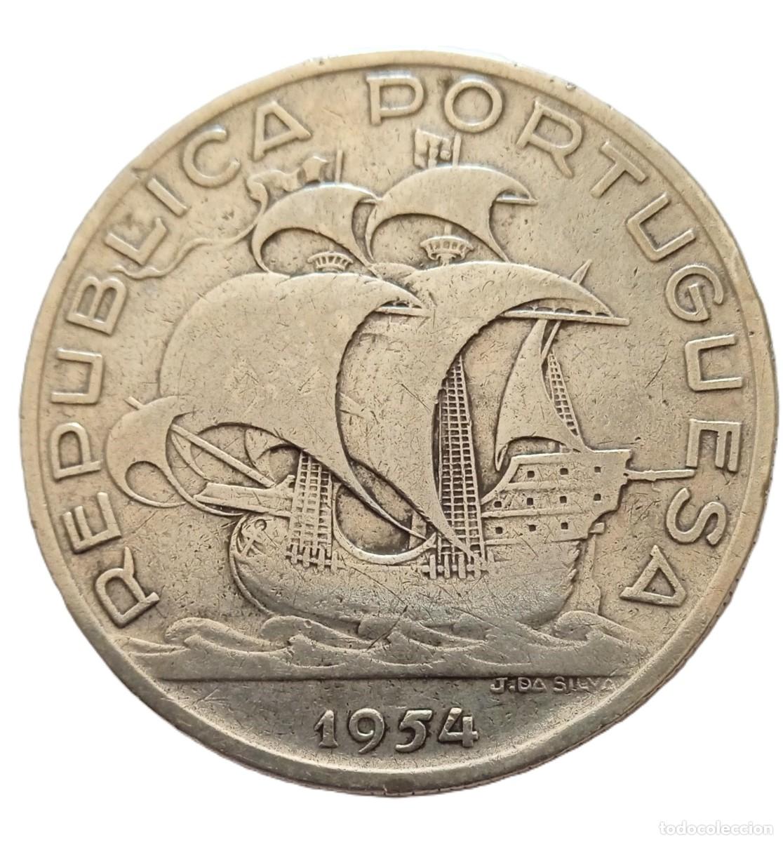 Monedas antiguas de Europa: Moneda 10 Escudos Portugal 1954