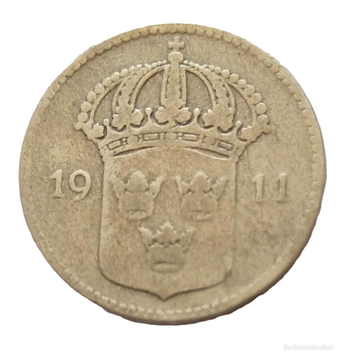 Monedas antiguas de Europa: Moneda 10 ORE Suecia 1911 Plata