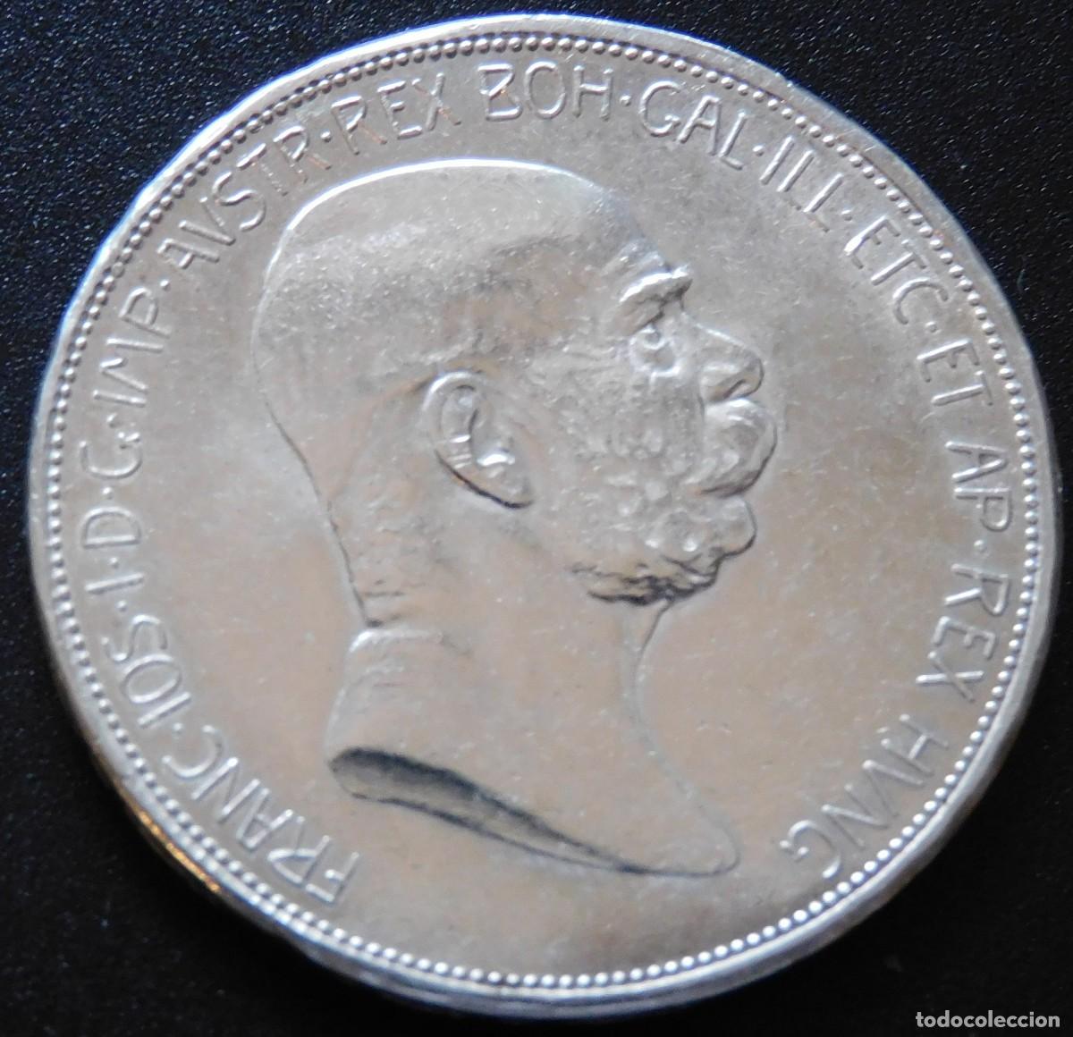 Monedas antiguas de Europa: MONEDA AUSTRIA 5 CORONAS 1908 - FRANZ JOSEPH I. PLATA EXCELENTE ESCASA