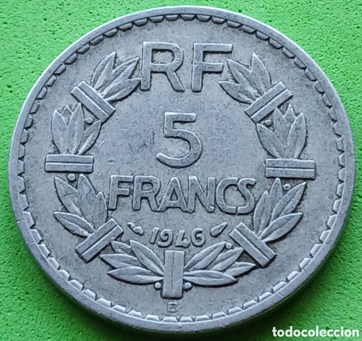 Monedas antiguas de Europa: Francia 5 francos 1946 B Beaumont-le-Roger km#888b