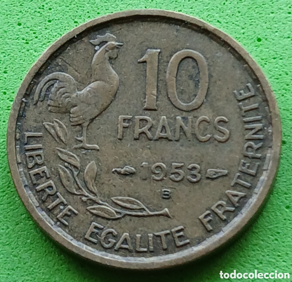 Monedas antiguas de Europa: Francia 10 francos 1953 B Beaumont-le-Roger km#915