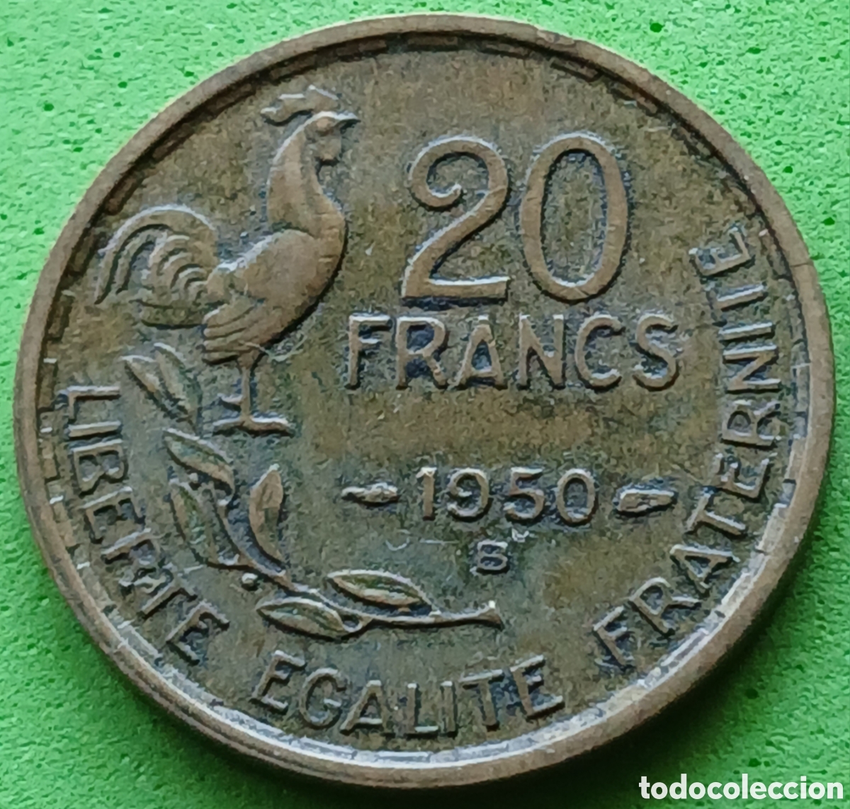 Monedas antiguas de Europa: Francia 20 francos 1950 B Beaumont-le-Roger km#917