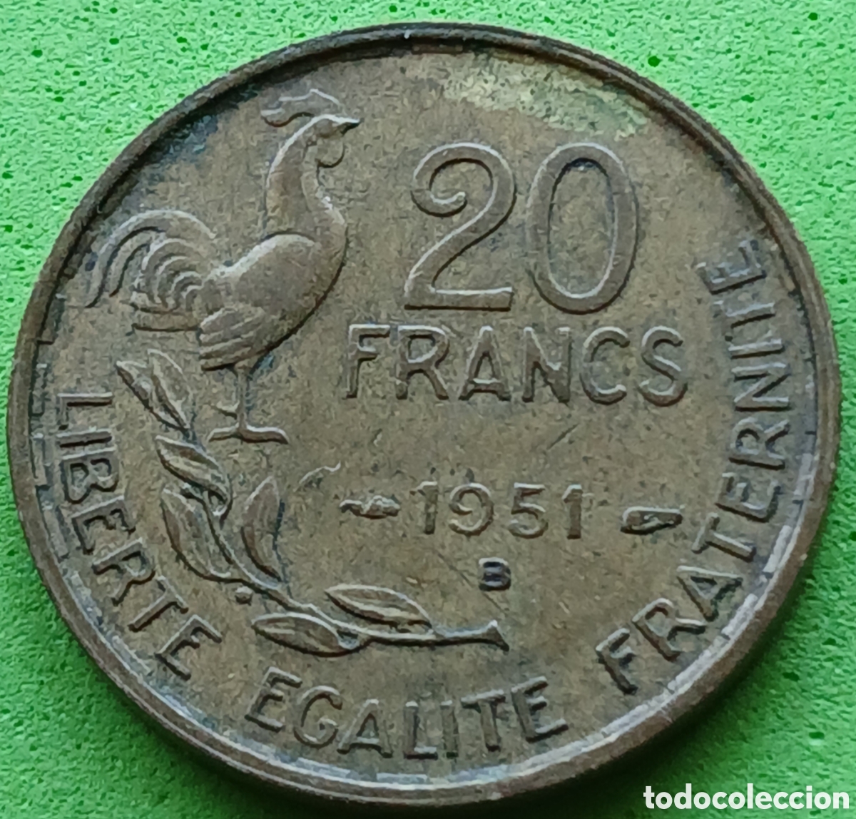 Monedas antiguas de Europa: Francia 20 francos 1951 B Beaumont-le-Roger km#917