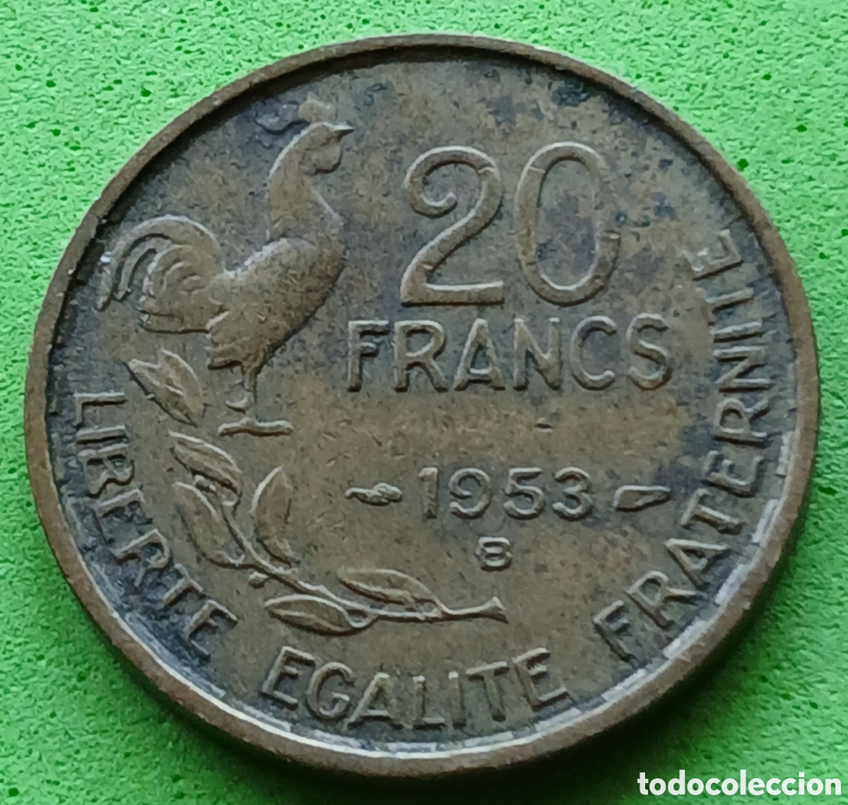 Monedas antiguas de Europa: Francia 20 francos 1953 B Beaumont-le-Roger km#917