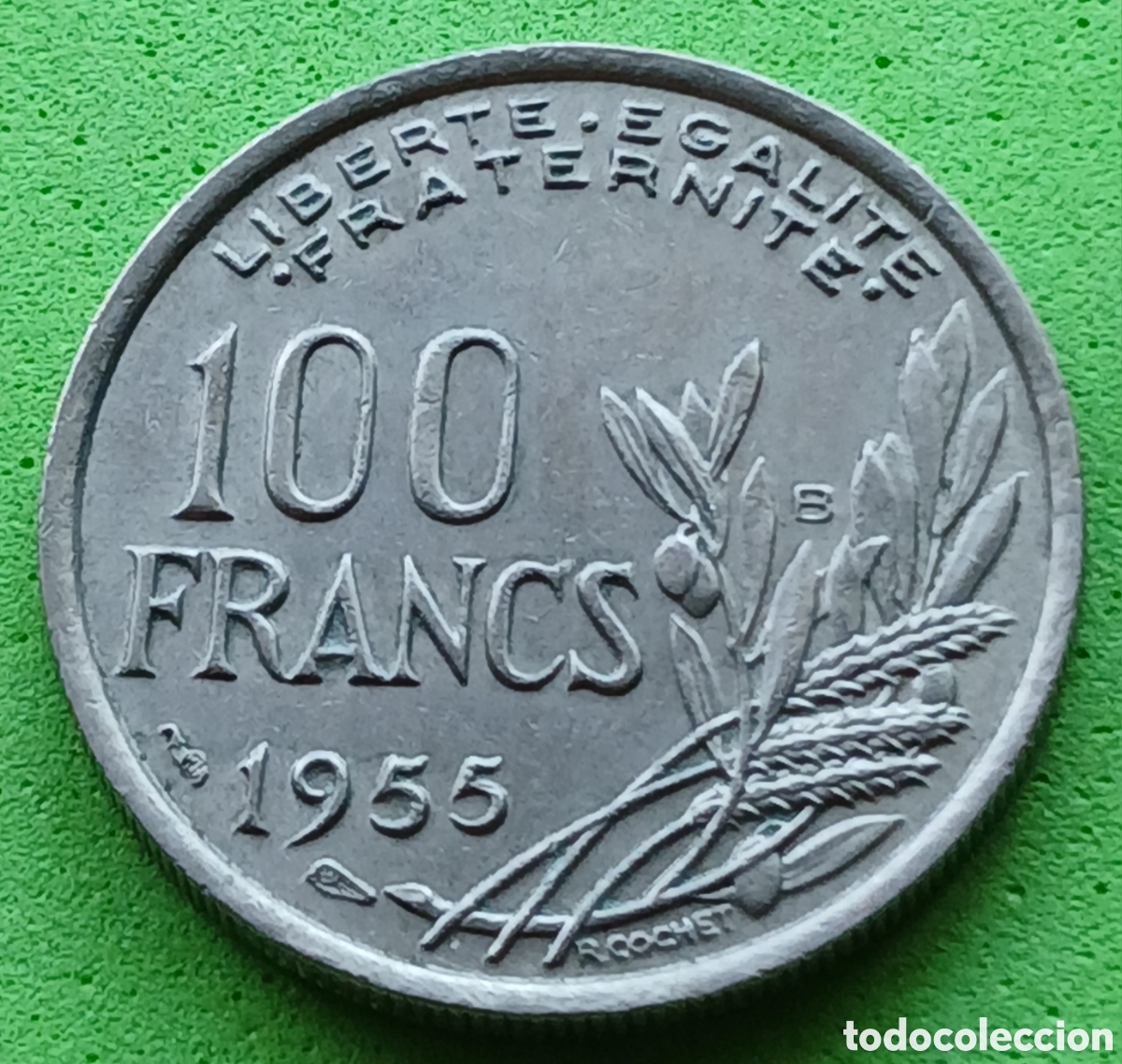 Monedas antiguas de Europa: Francia 100 francos 1955 B Beaumont-le-Roger km#919