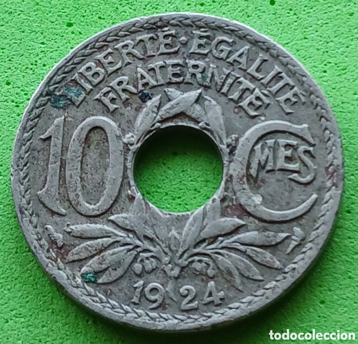 Monedas antiguas de Europa: Francia 10 c&eacute;ntimos 1924 km#866a ceca Par&iacute;s