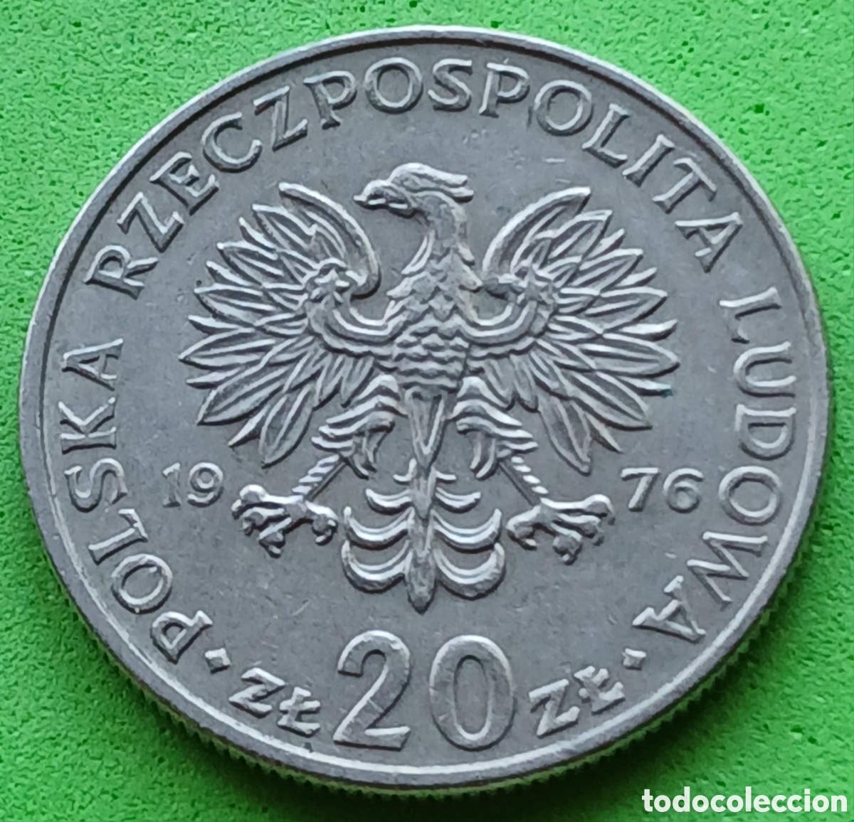 Monedas antiguas de Europa: Polonia 20 zlotych 1976 Y#69 sin marca de ceca/ Marceli Nowotko