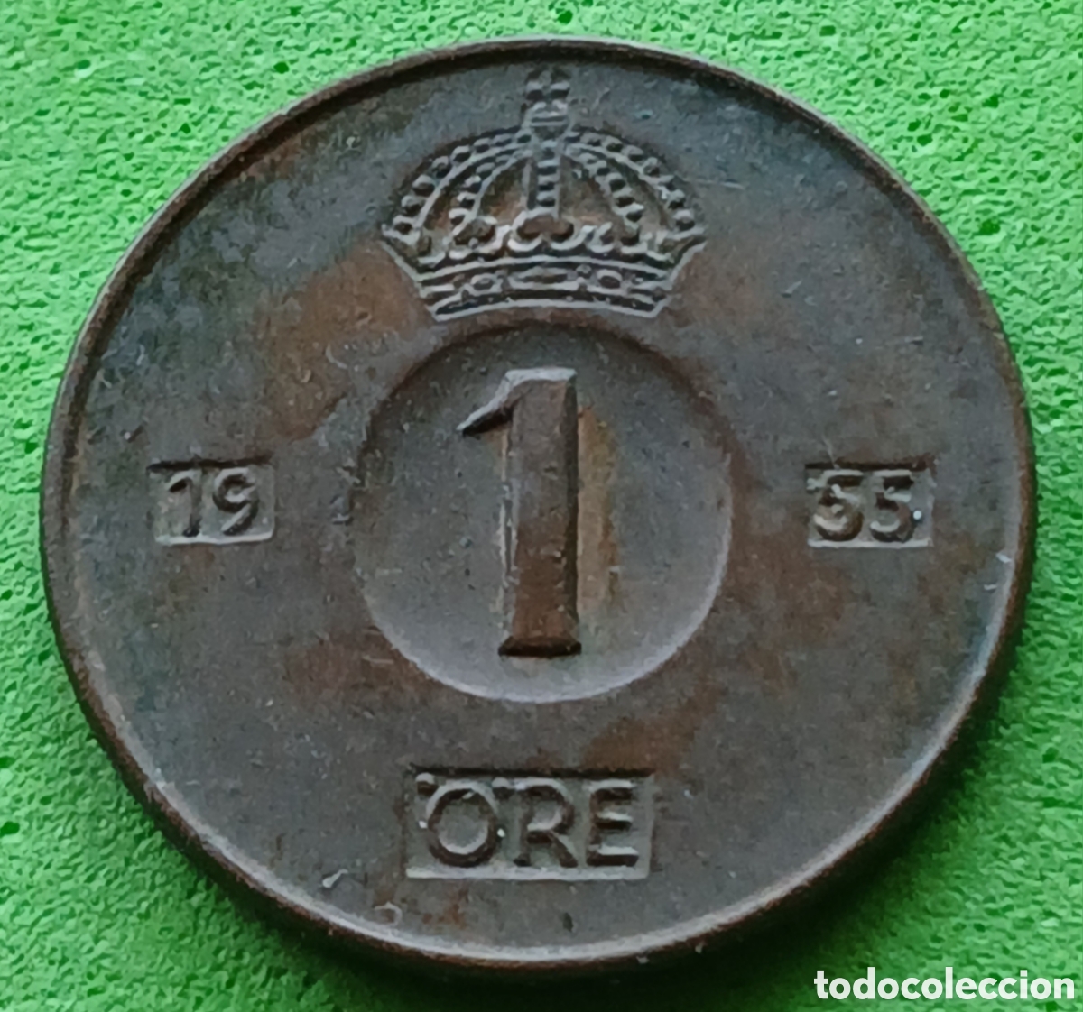 Monedas antiguas de Europa: Suecia 1 ore 1955 km#820