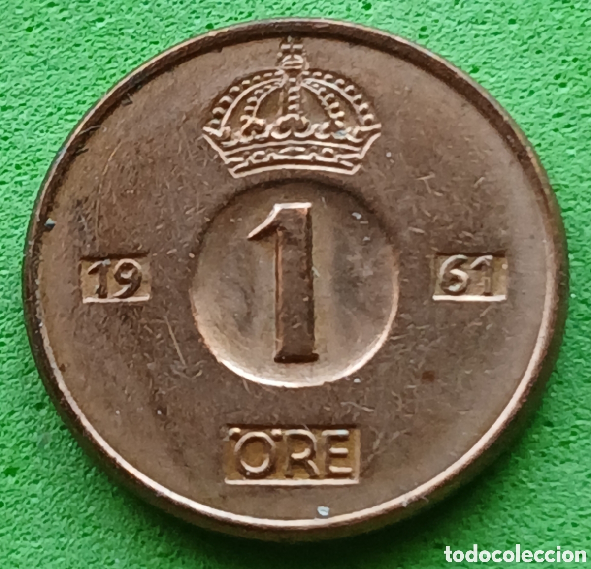 Monedas antiguas de Europa: Suecia 1 ore 1961 km#820 ceca &rdquo;TS&rdquo;