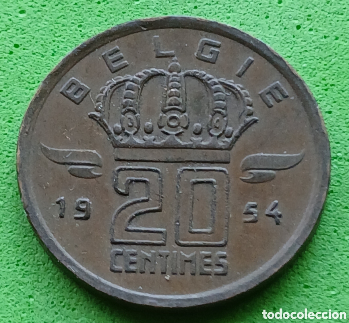 Monedas antiguas de Europa: B&eacute;lgica 20 c&eacute;ntimos 1954 km#147 Belgie