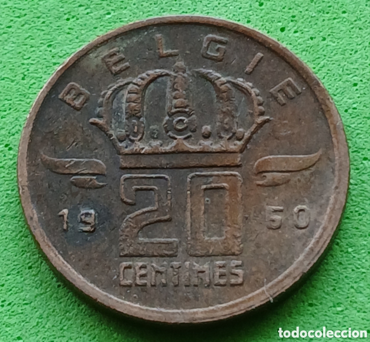 Monedas antiguas de Europa: B&eacute;lgica 20 c&eacute;ntimos 1960 km#147 Belgie