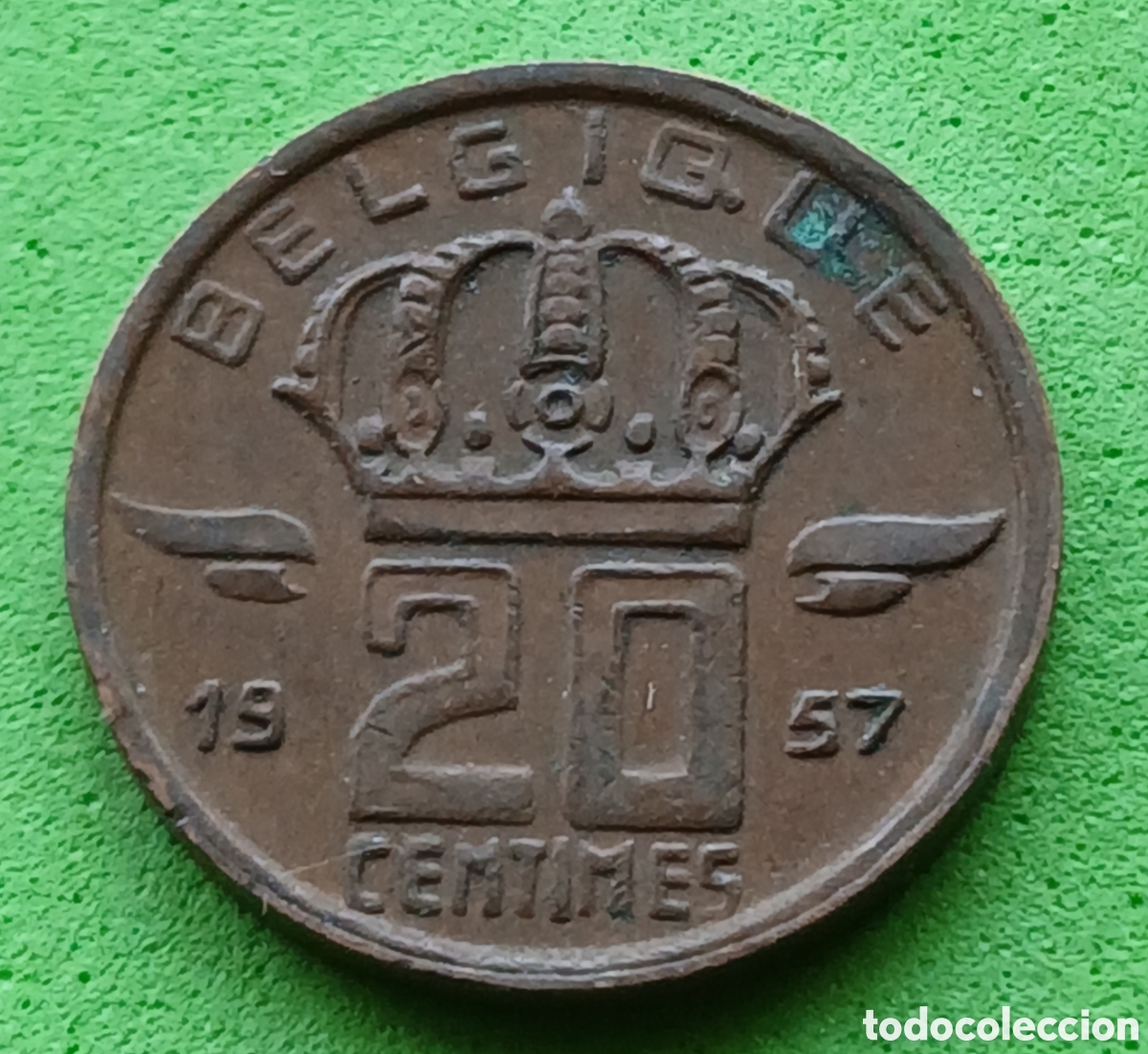 Monedas antiguas de Europa: B&eacute;lgica 20 c&eacute;ntimos 1957 km#146 Belgique