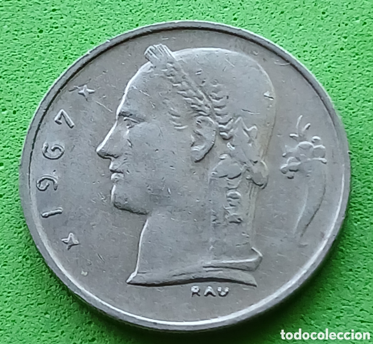 Monedas antiguas de Europa: B&eacute;lgica 1 franco 1967 km#143 Belgie