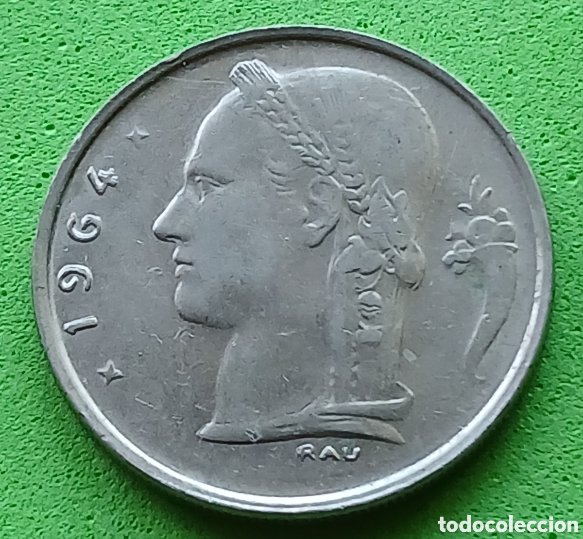 Monedas antiguas de Europa: B&eacute;lgica 1 franco 1964 km#142 Belgique