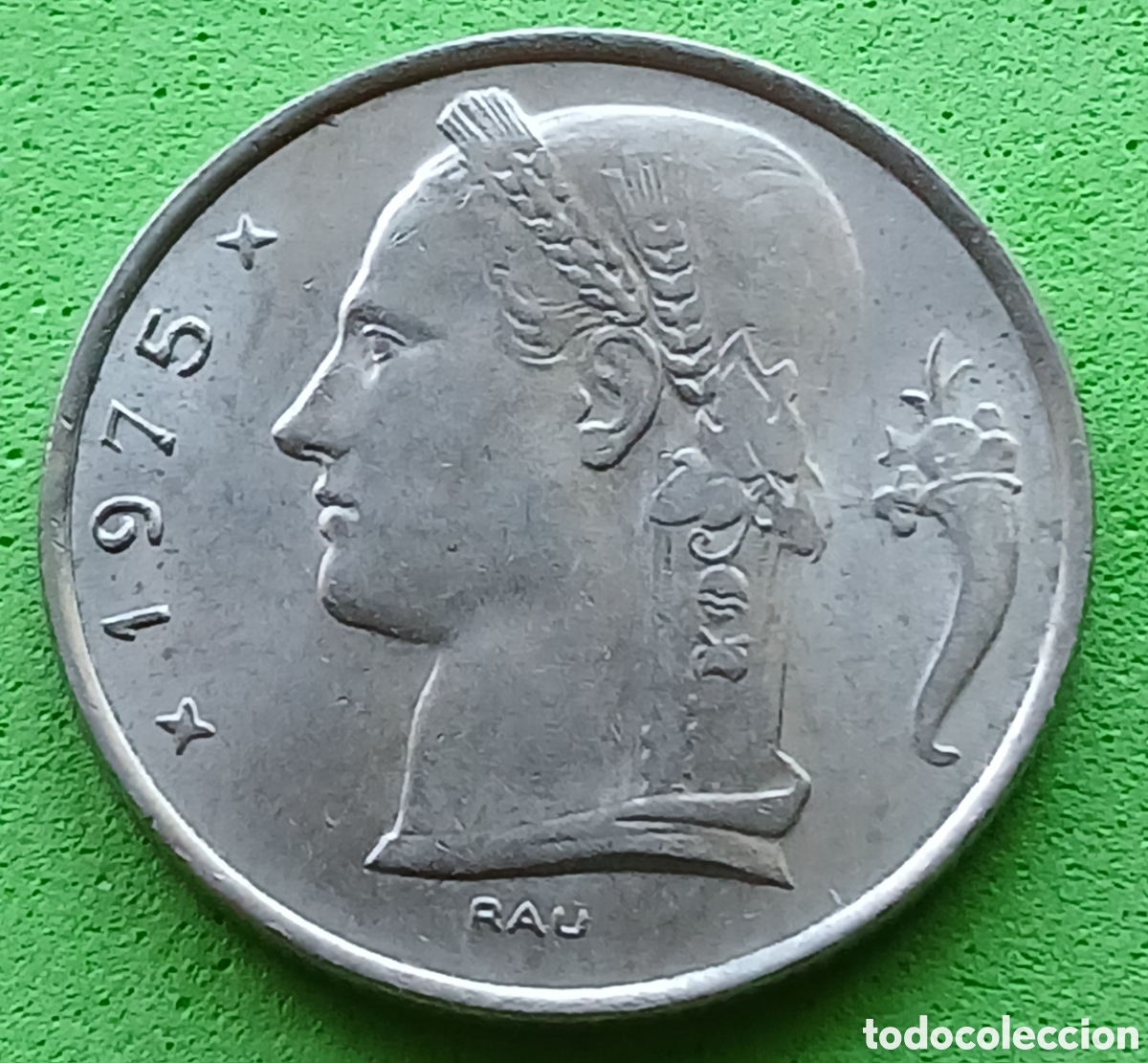 Monedas antiguas de Europa: B&eacute;lgica 5 francos 1975 km#135 Belgie