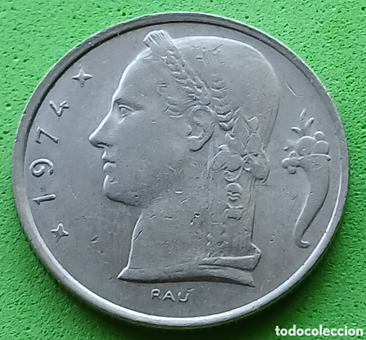 Monedas antiguas de Europa: B&eacute;lgica 5 francos 1974 km#135 Belgie