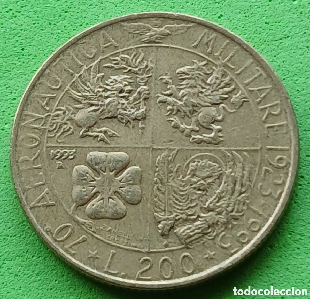 Monedas antiguas de Europa: Italia 200 liras 1993 km#155 Aviaci&oacute;n militar