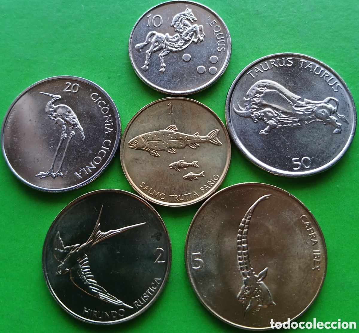 Monedas antiguas de Europa: Eslovenia lote 6 monedas diferentes. A&ntilde;os 2000-2006.