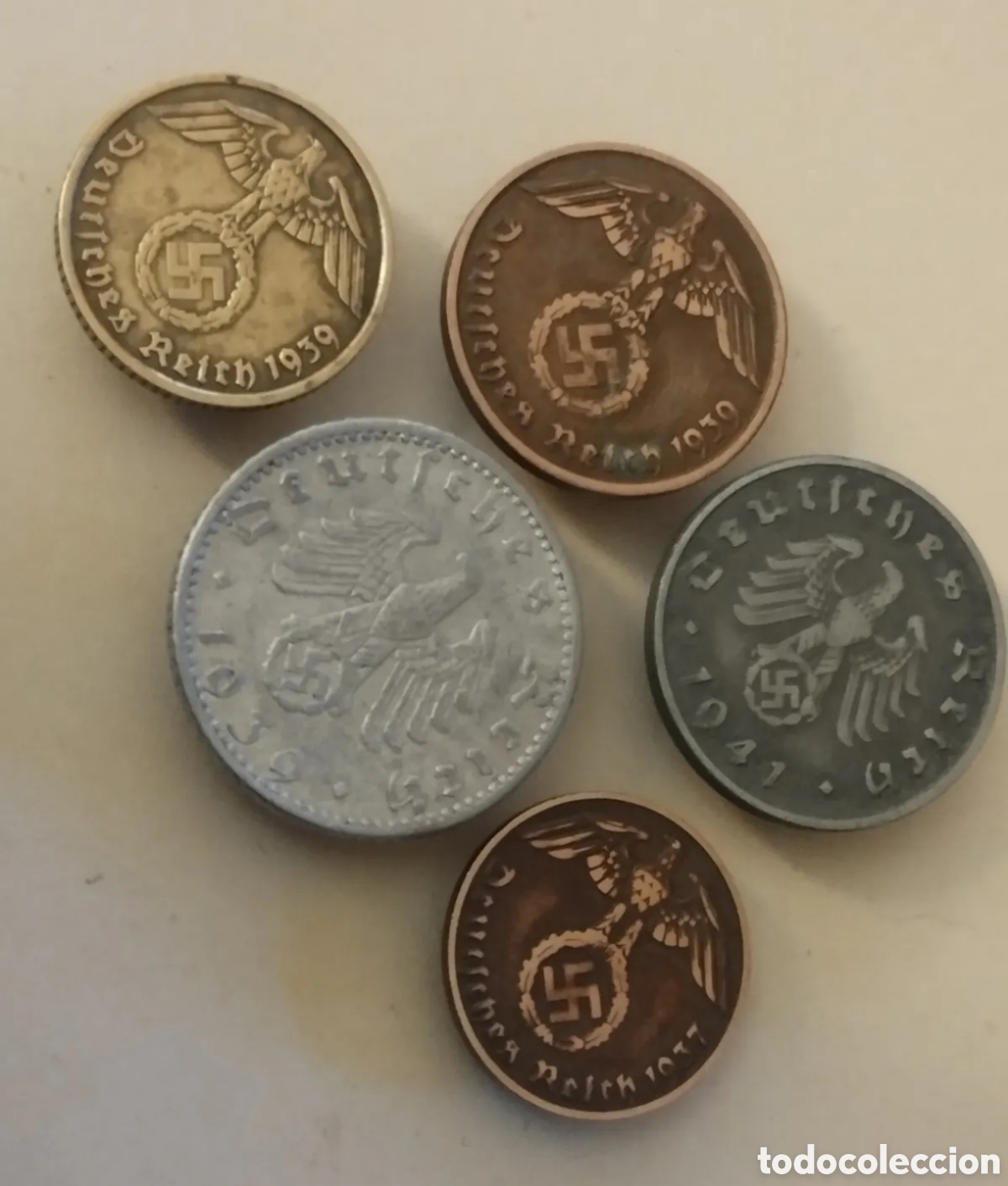 Monedas antiguas de Europa: Lote monedas &eacute;poca nazi
