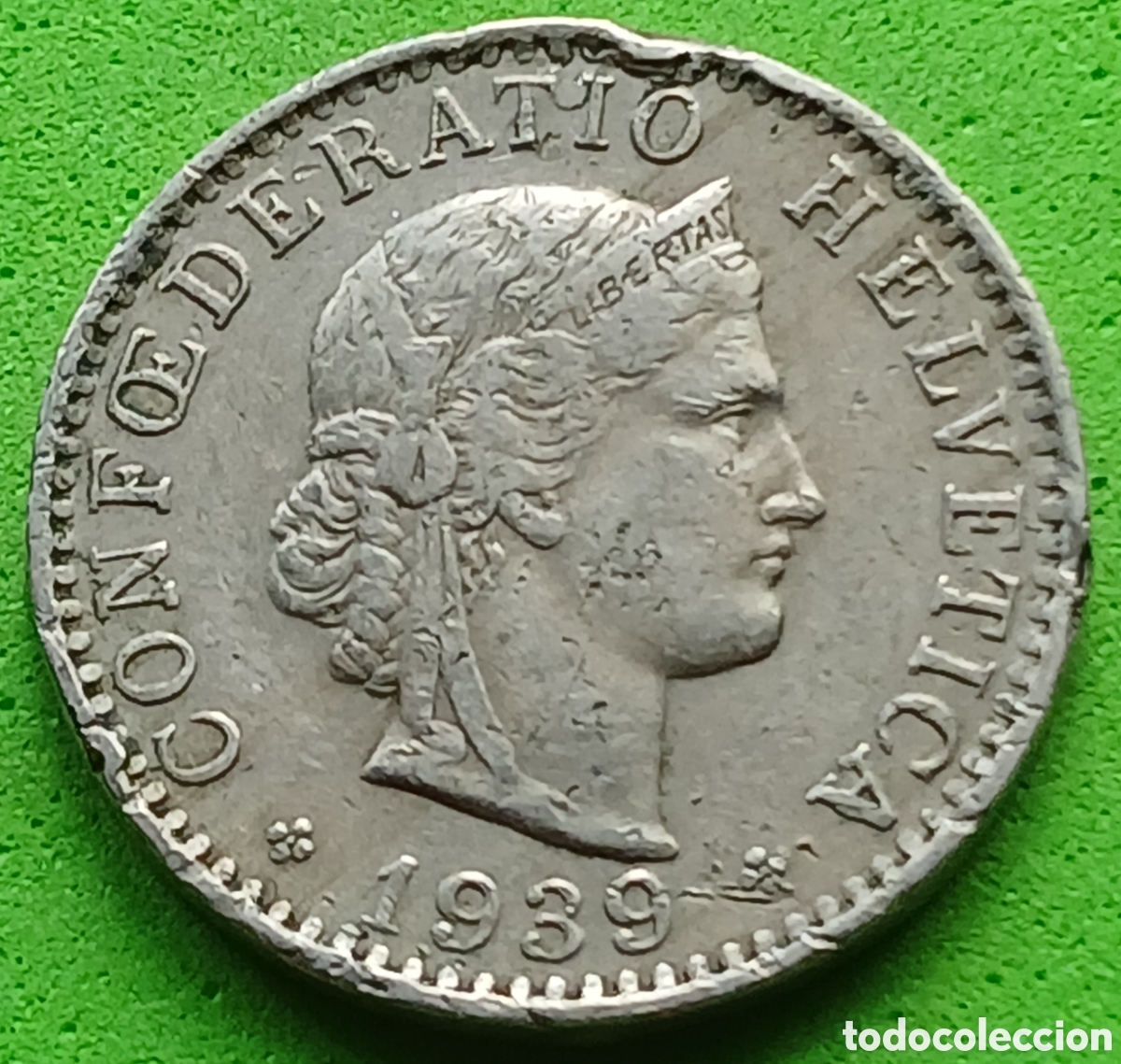 Monedas antiguas de Europa: Suiza 20 c&eacute;ntimos 1939 km#29a