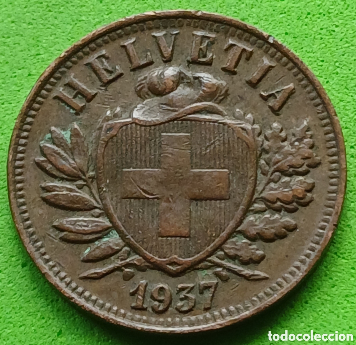 Monedas antiguas de Europa: Suiza 2 c&eacute;ntimos 1937 km#4.2a poco com&uacute;n