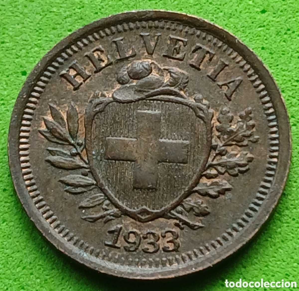 Monedas antiguas de Europa: Suiza 1 c&eacute;ntimo 1933 km#3 poco com&uacute;n