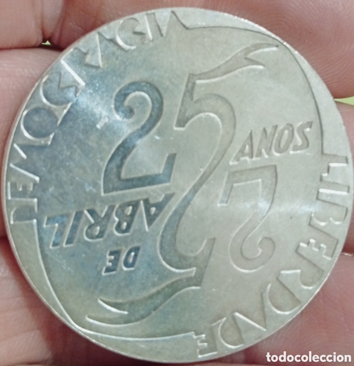 Alte M&uuml;nzen aus Europa: Portugal moneda de plata de 1000 escudos 25 de Abril