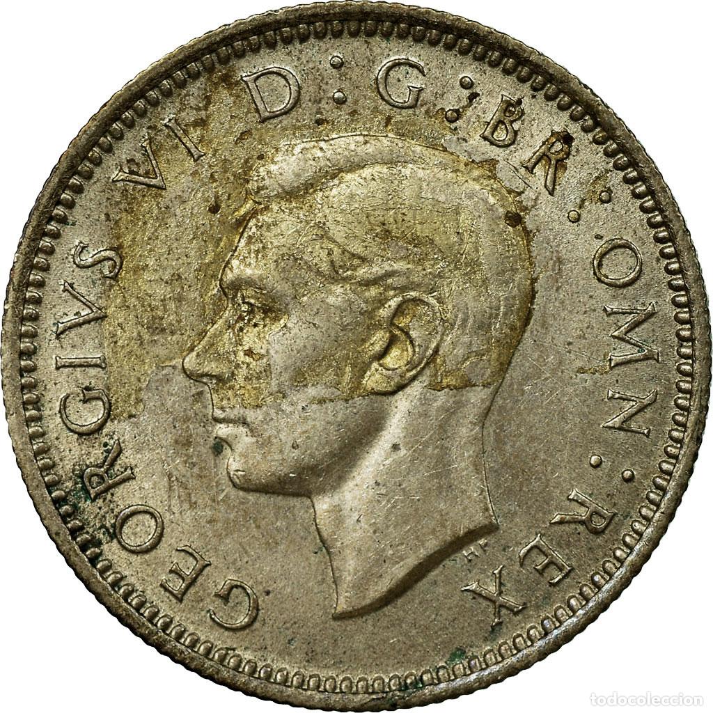 Monedas antiguas de Europa: [#692353] Moneda, Gran Breta&ntilde;a, George VI, 6 Pence, 1946, MBC, Plata, KM:852