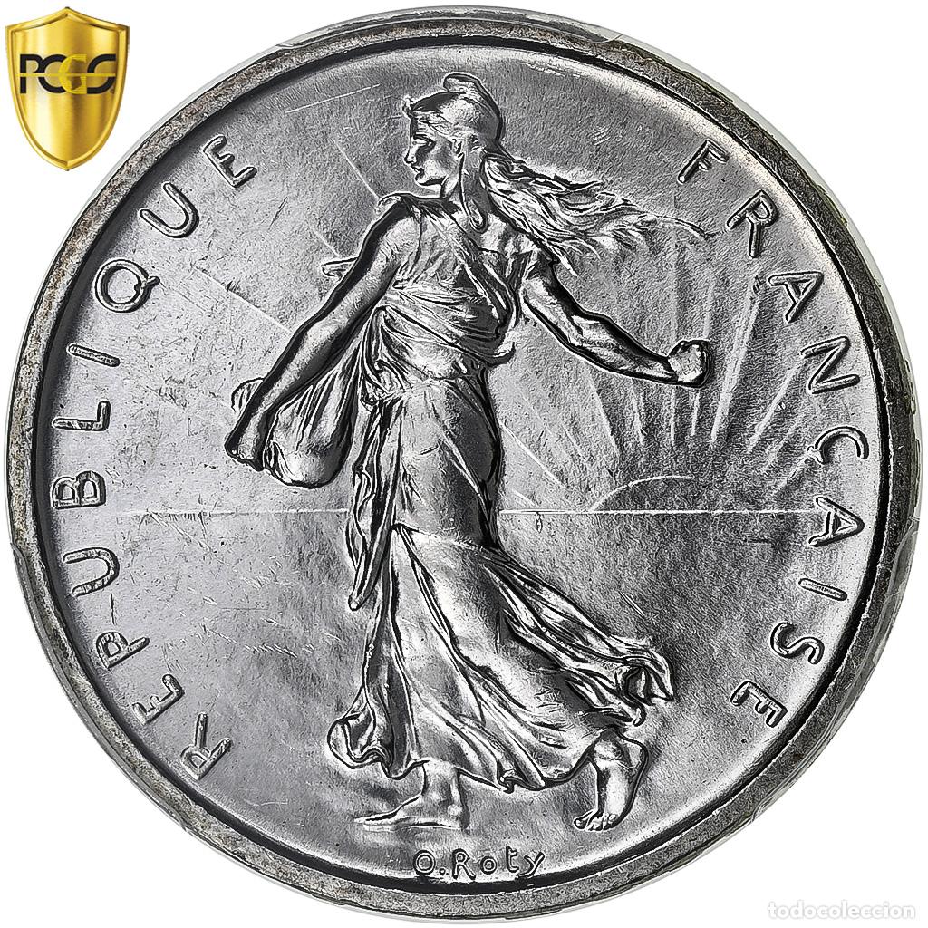Monedas antiguas de Europa: [#1277047] Francia, 5 Francs, Semeuse, 1960, Paris, Plata, PCGS, SC+, Gadoury:770, Le