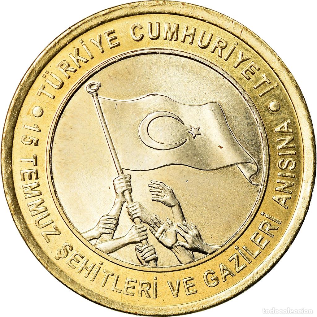Monedas antiguas de Europa: [#784219] Moneda, Turqu&iacute;a, veterans, Lira, 2016, SC, Bimet&aacute;lico