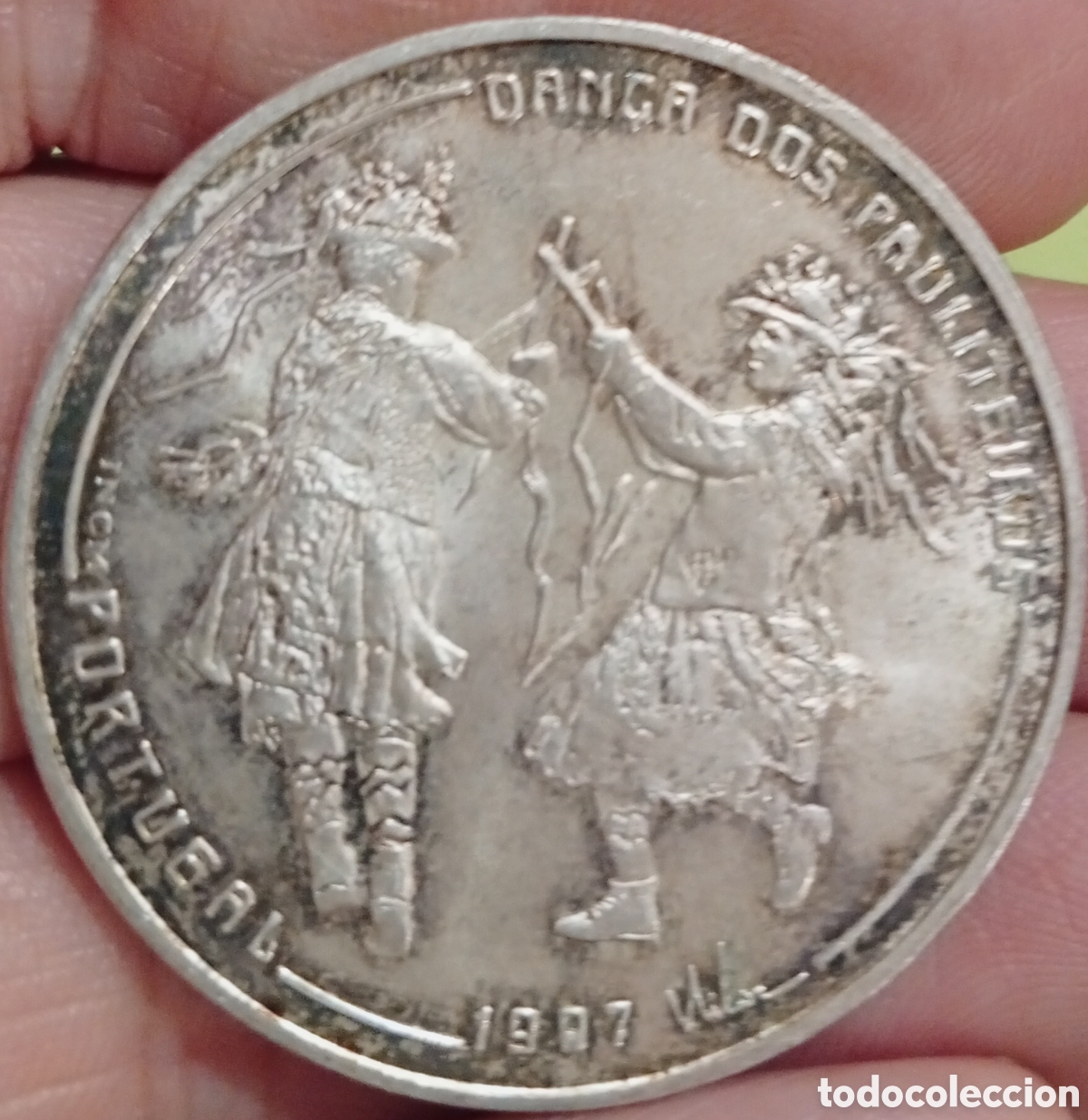Monedas antiguas de Europa: Portugal moneda de plata de 1000 escudos