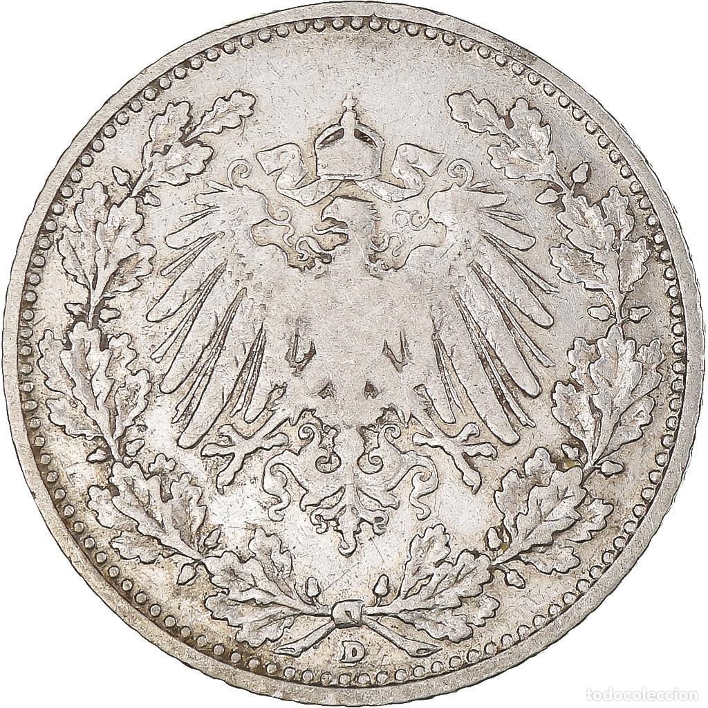 Monedas antiguas de Europa: [#1043708] Moneda, ALEMANIA - IMPERIO, 1/2 Mark, 1906, Munich, MBC, Plata, KM:17