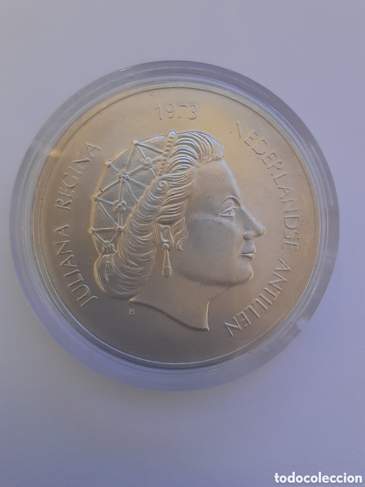 Monedas antiguas de Europa: HOLANDA ANTILLAS REINA JULIANA 25 GULDEN 1973- PLATA 0'925-41'8 GRAMOS