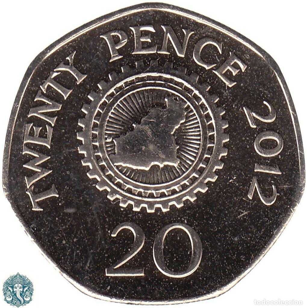 Monedas antiguas de Europa: GUERNSEY 20 Peniques 2012 Isabel II KM#90