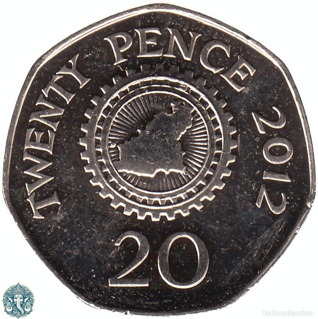 Monedas antiguas de Europa: GUERNSEY 20 Peniques 2012 Isabel II KM#90