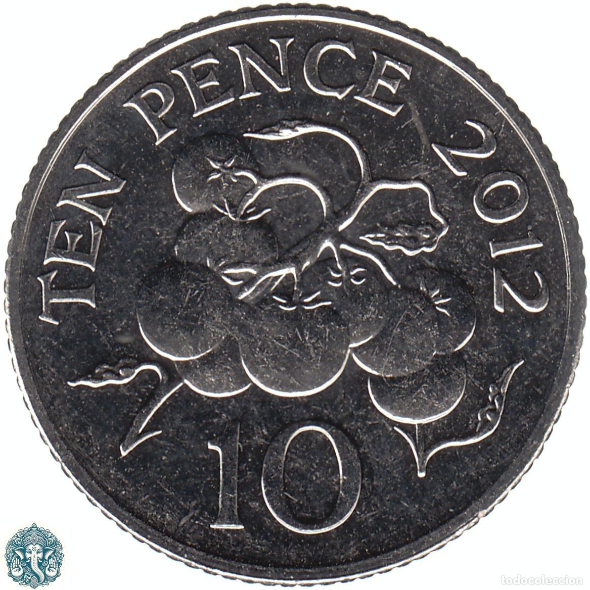 Monedas antiguas de Europa: GUERNSEY 10 Peniques 2012 Isabel II KM#149a