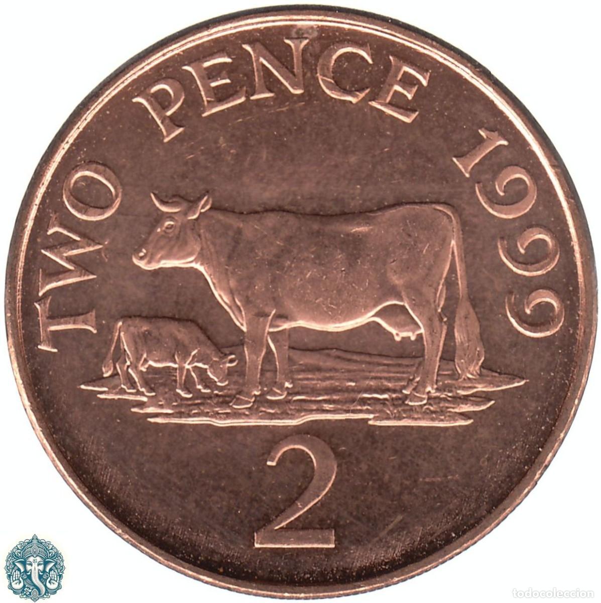 Monedas antiguas de Europa: GUERNSEY 2 Peniques 1999 Isabel II KM#96