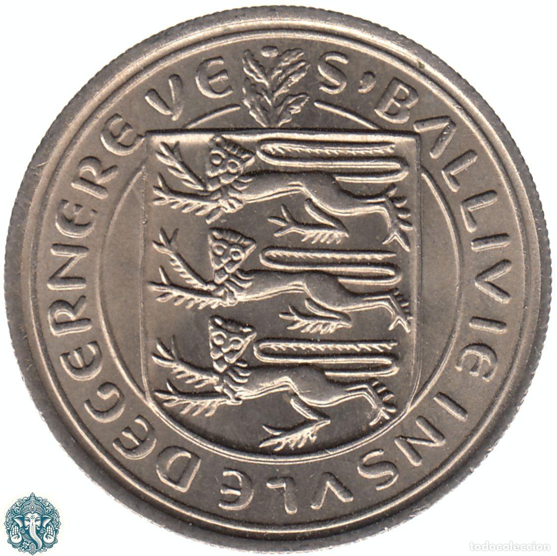 Monedas antiguas de Europa: GUERNSEY 5 Peniques 1968 Isabel II KM#23