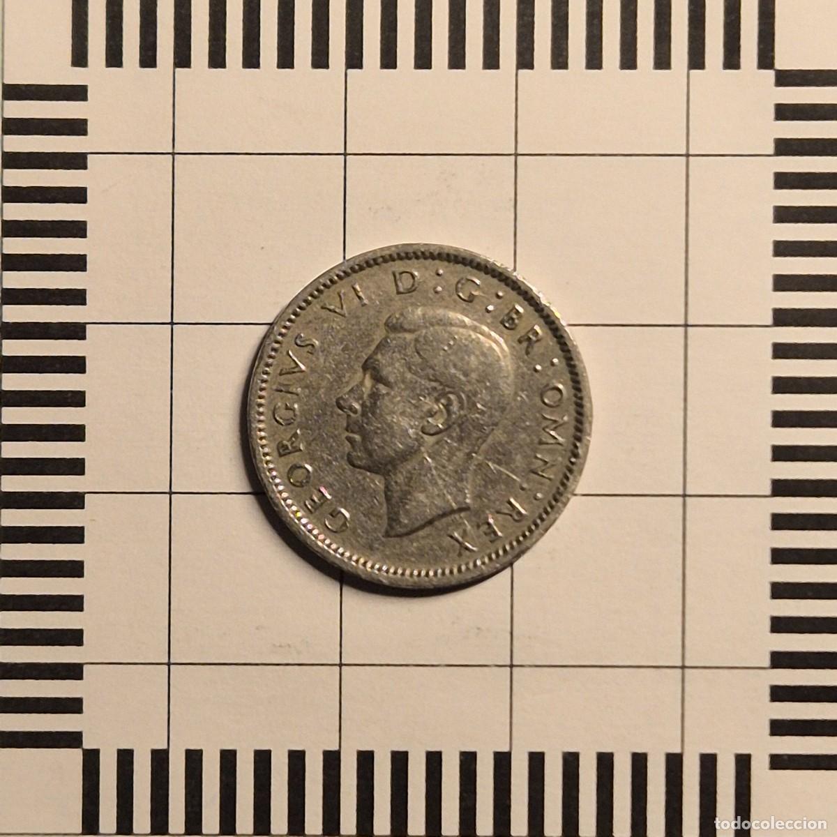 Alte M&uuml;nzen aus Europa: 6 PENIQUES, GRAN BRETA&Ntilde;A. JORGE VI, 1947. (KM#862).