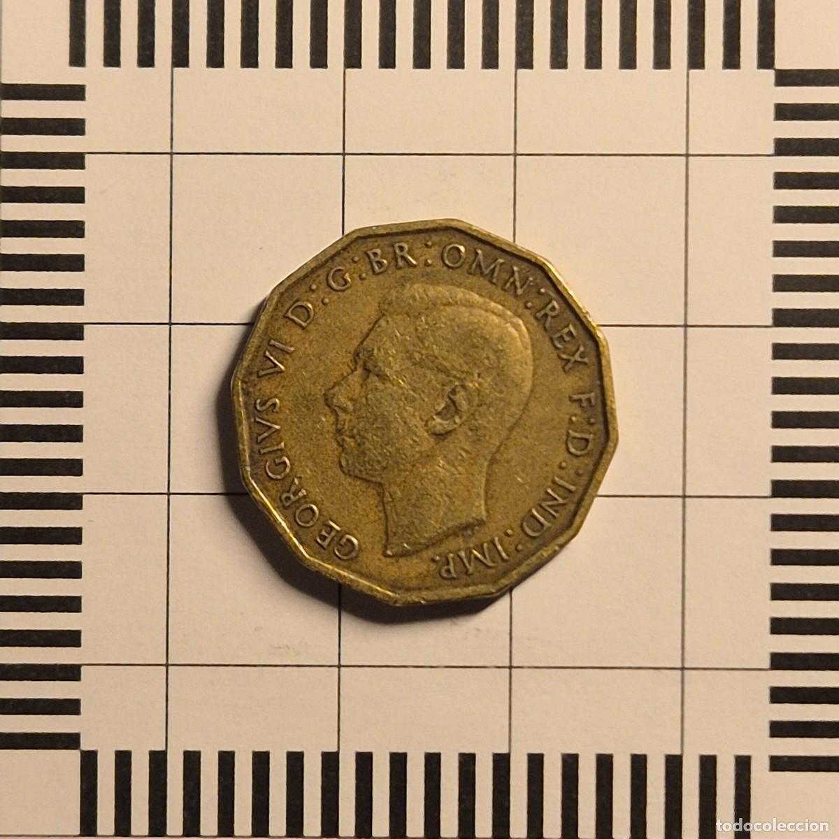 Monedas antiguas de Europa: 3 PENIQUES, GRAN BRETA&Ntilde;A. JORGE VI, 1937. (KM#849).