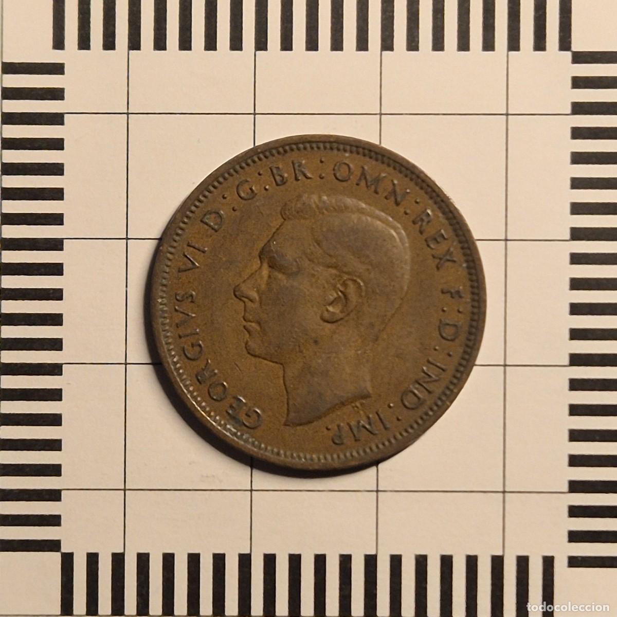 Monedas antiguas de Europa: 1/2 PENIQUES, GRAN BRETA&Ntilde;A. JORGE VI, 1937. (KM#849).