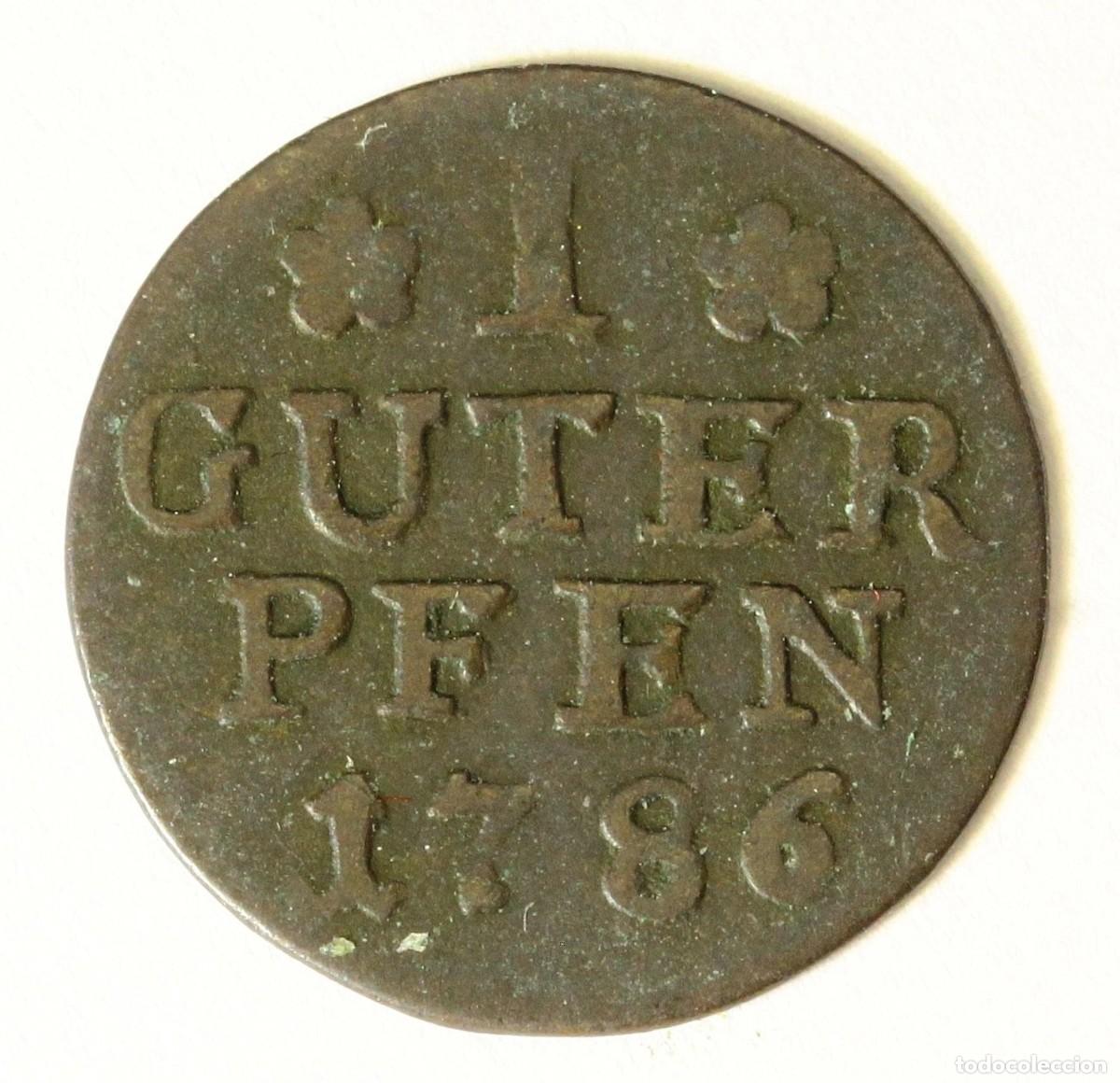 Monedas antiguas de Europa: 1 PFENIG 1786 PRUSIA