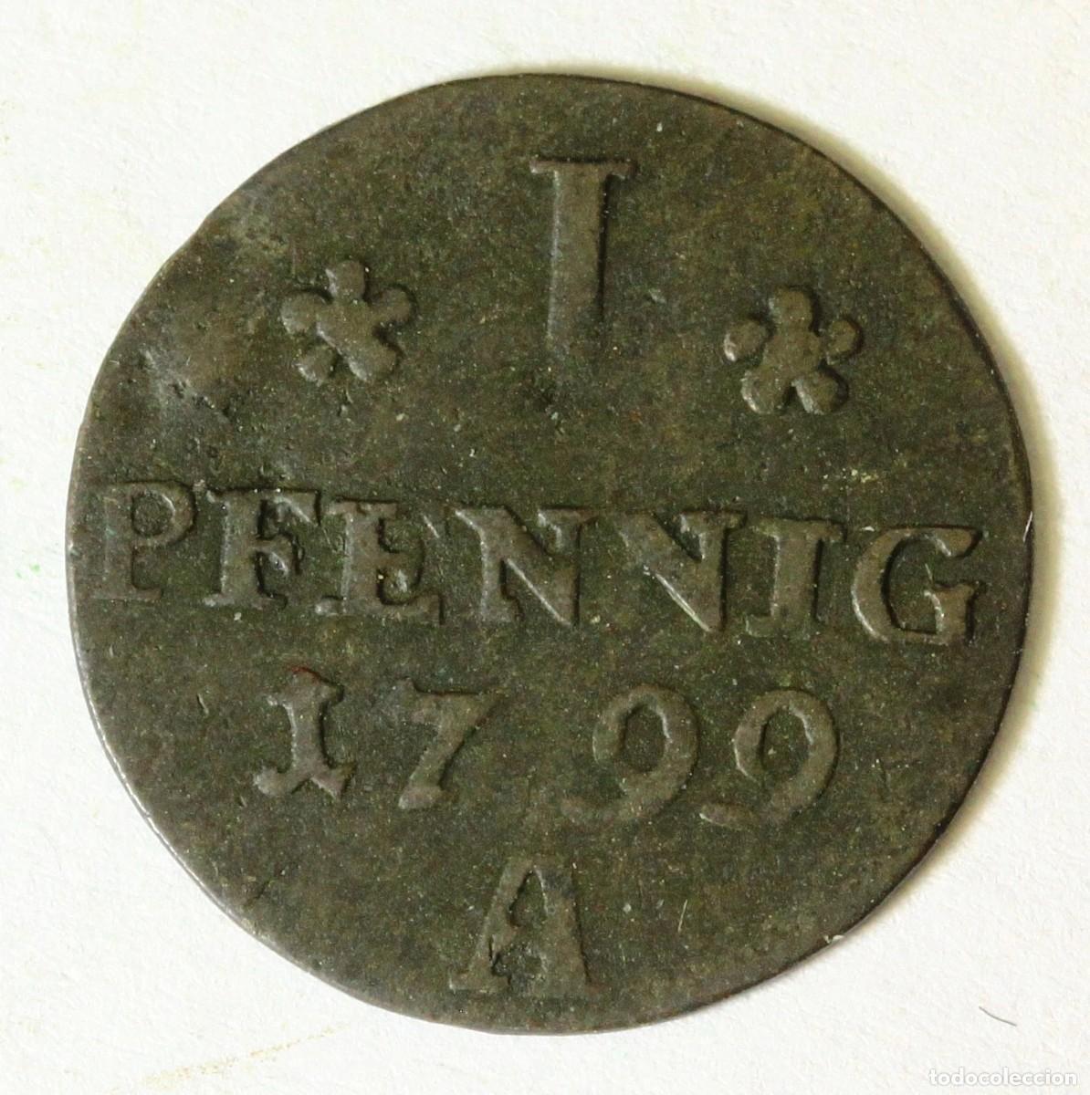 Monedas antiguas de Europa: 1 PFENIG 1799 PRUSIA
