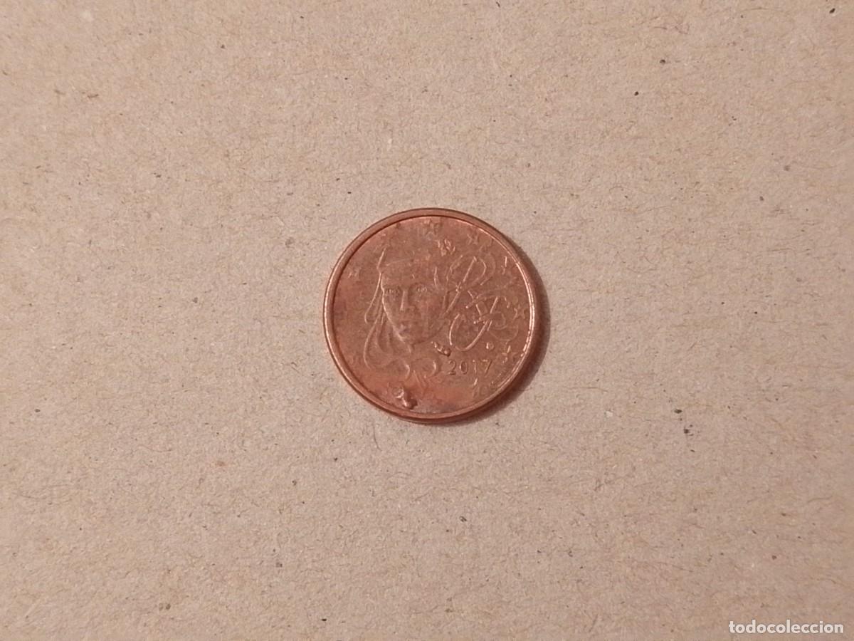 Monedas antiguas de Europa: Moneda 1 centimo Francia, a&ntilde;o 2017, con error en metal