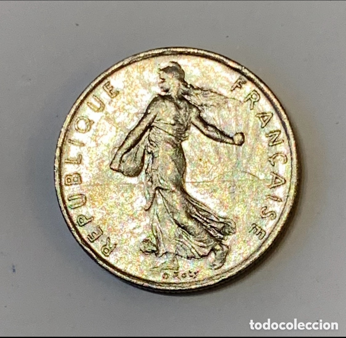 Monedas antiguas de Europa: Moneda. Republique Francoise. 1/2 Franc. 1976.