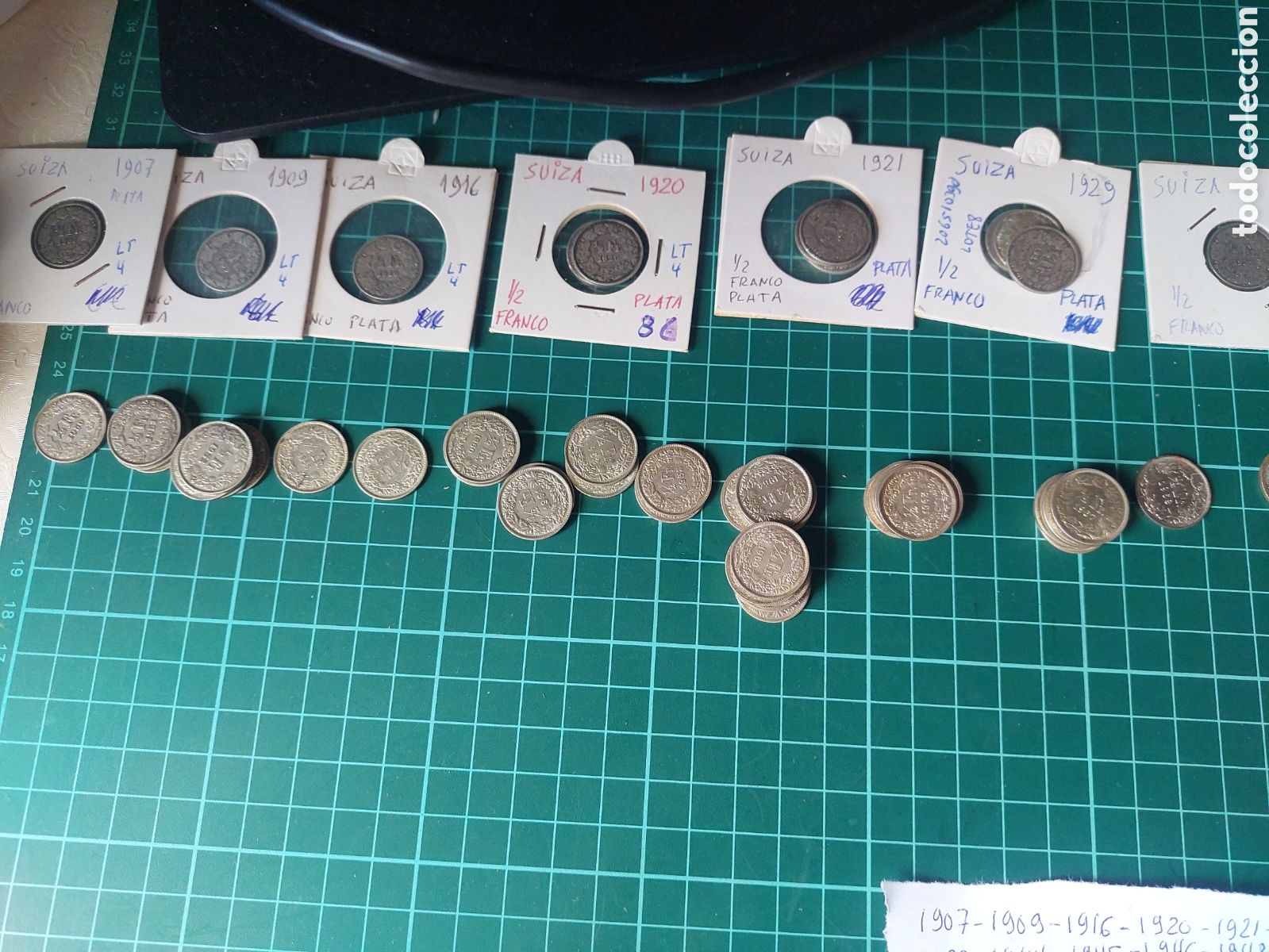 Monedas antiguas de Europa: LOTE 25 MONEDAS PLATA SUIZA 1/2 FRANCOS