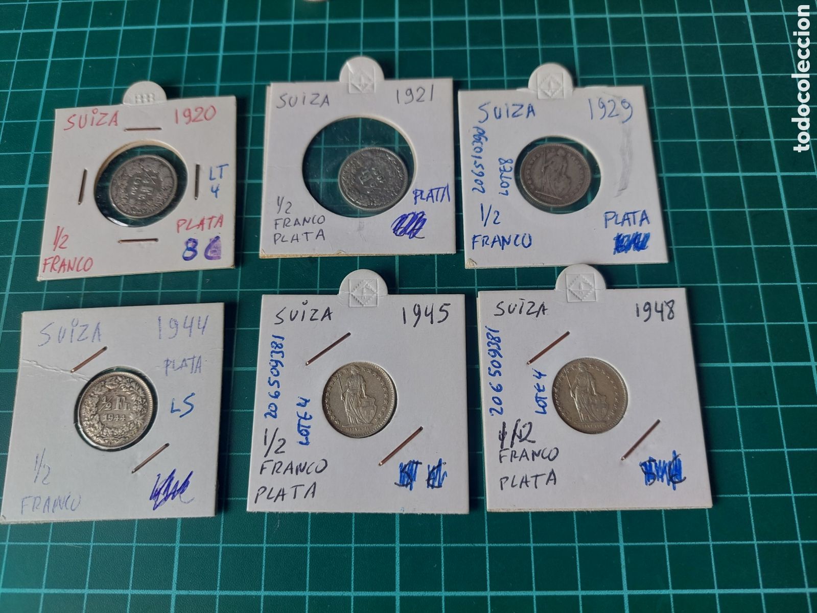 Monedas antiguas de Europa: SUIZA LOTES 1/2 FRANCO PLATA DIFERENTES