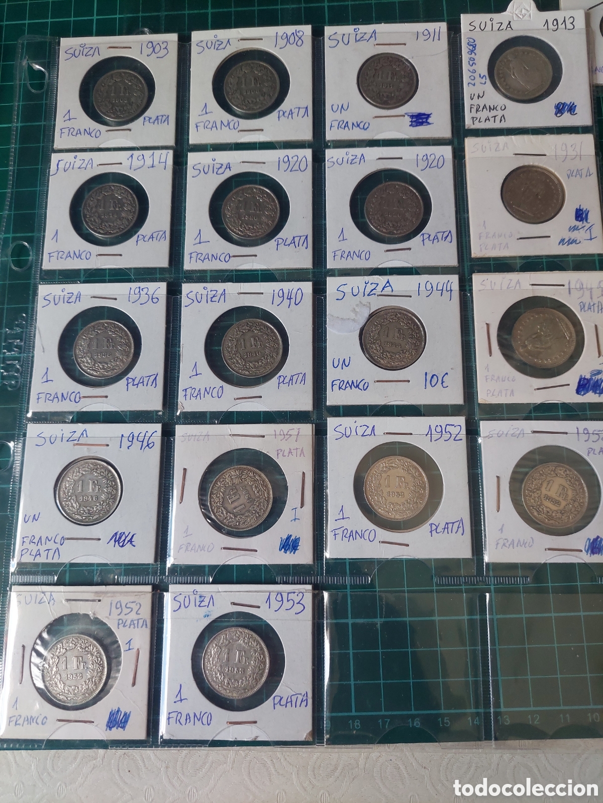 Monedas antiguas de Europa: SUIZA PLATA LOTE MONEDAS 1 FRANCO 34