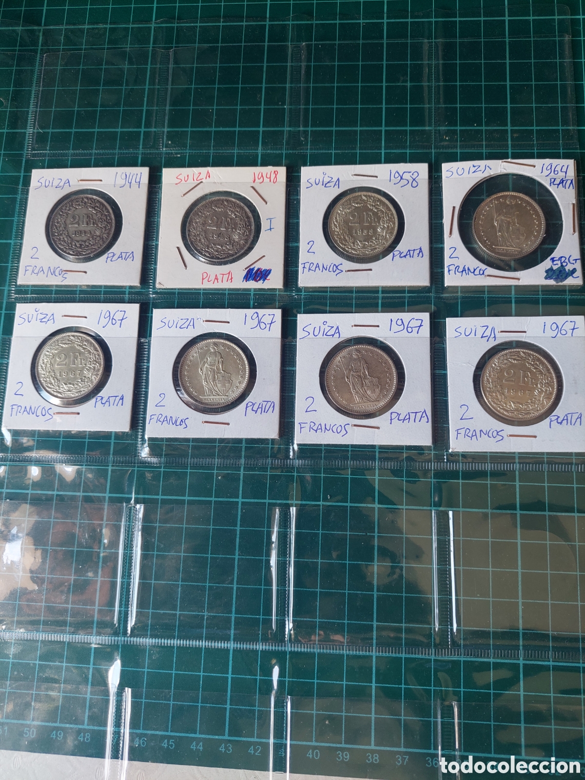 Monedas antiguas de Europa: SUIZA PLATA LOTE MONEDAS 2 FRANCOS