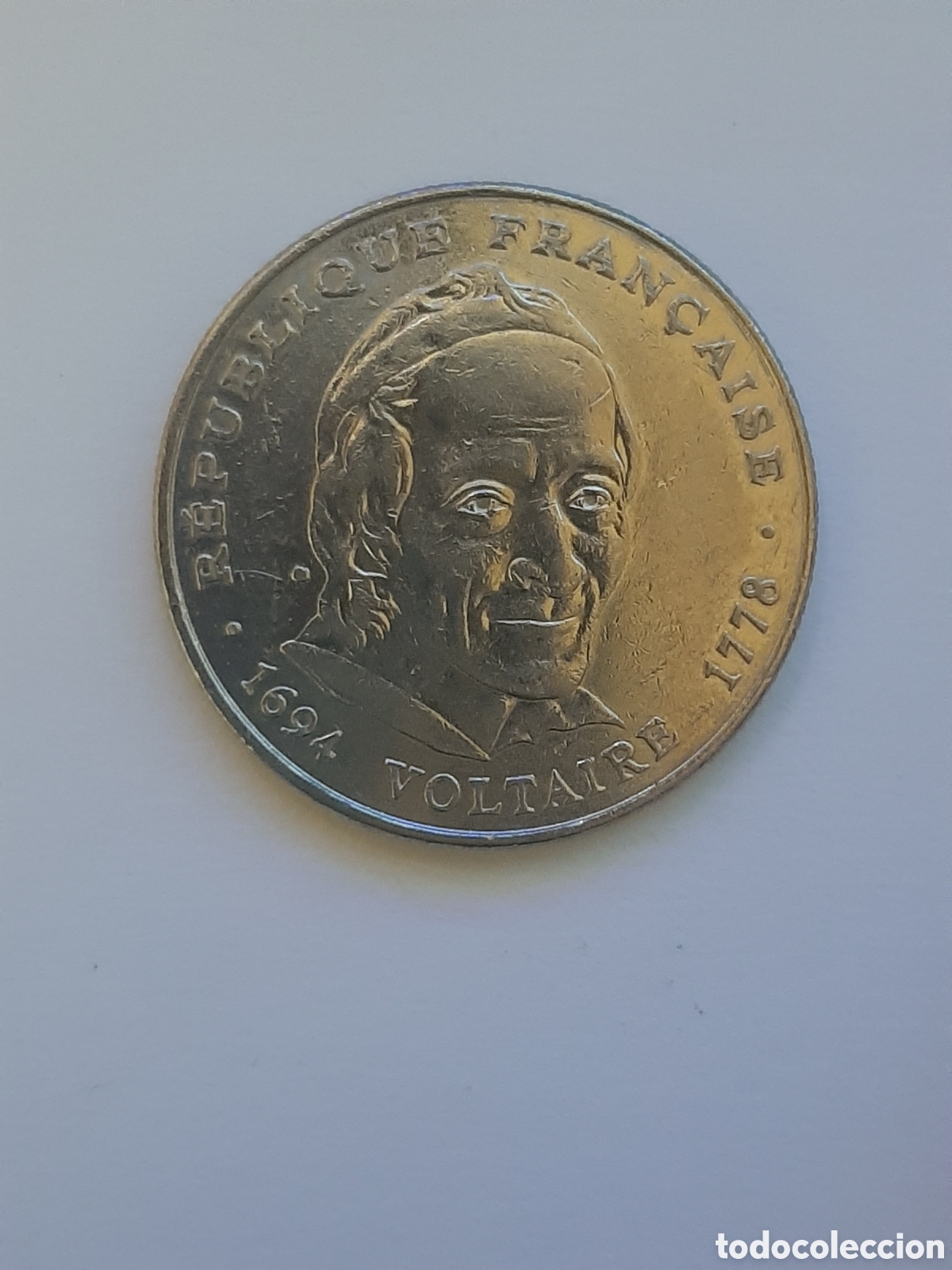 Monedas antiguas de Europa: FRANCIA REPUBLICA 5 FRANCOS 1994 -300 A&Ntilde;O DE NACIMIENTO DE VOLTAIRE-